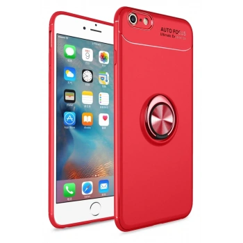 Apple iPhone 6 Kılıf Range Yüzüklü Silikon - Kırmızı