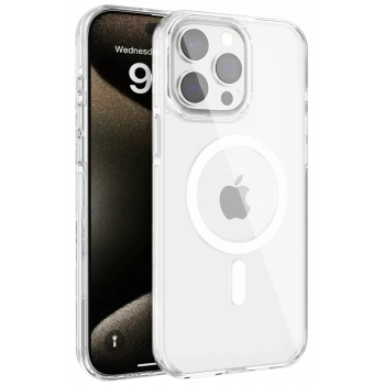 Joko Apple iPhone 15 Pro Max Uyumlu Gleam PC Sert Magsafe Kılıf - Şeffaf