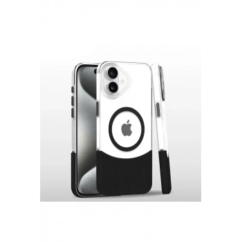 Joko Apple iPhone 16 Plus Uyumlu Carbon Puzzle Magsafe Kapak - Siyah