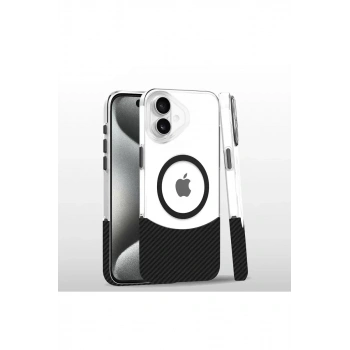 Joko Apple iPhone 16 Plus Uyumlu Carbon Puzzle Magsafe Kapak - Siyah-2