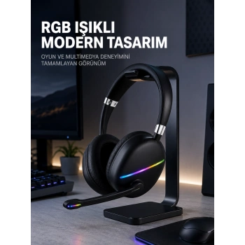 Kablosuz Bluetooth 5.0 Kulaklık Rgb Işıklı Tasarım
