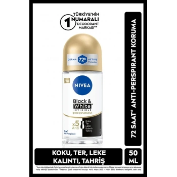 Kadın Roll-On Deodorant Ferah Koruma 50ml - Black&White Invisible İpeksi