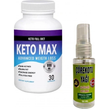 Keto Max Dstklyci Ürün 30lu x 1 Adet + Masaj Yağı 30 ml