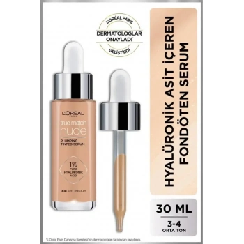 LOreal True Match Nude Serum Fondöten - 3 4 Light Medium