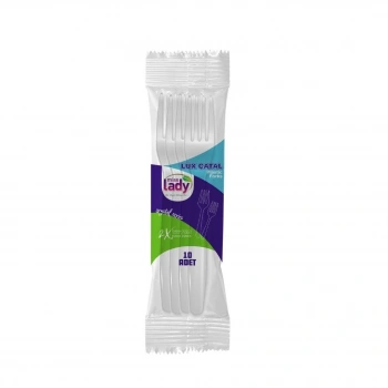 Lüks Plastik Çatal 10li
