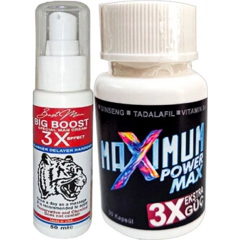 Maxsize 50 ml Erkeğe Krem + Maximum Power Max White 30LU Katılık&en-Boy-Çap Bakım Seti