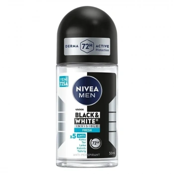 MEN Erkek Roll-On Deodorant 50ml - Black&White Invisible