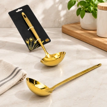 Metal Servis Kepçe Altın Renk