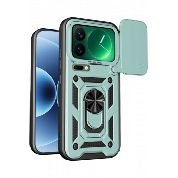 Xiaomi Mi 17 Pro Pars Lens Yüzüklü Silikon - Yeşil