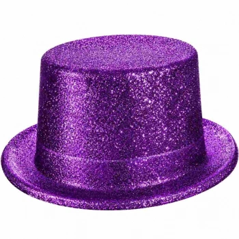 Mor Simli Glitter Silindir Parti Şapkası