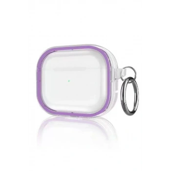 Movenchy Apple Airpods Pro 2 (2.nesil) Shiny Şeffaf Kılıf - Mor