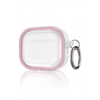 Movenchy Apple Airpods Pro 2 (2.nesil) Shiny Şeffaf Kılıf - Pembe