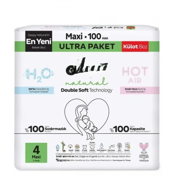 Natural Double Soft Külot Bez Ultra Paket 4 Beden 100 Adet