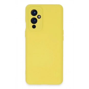 One Plus 9 Kılıf Nano içi Kadife Silikon - Sarı