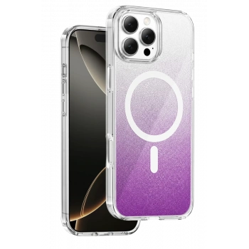 Onegif Apple iPhone 16 Pro Max Uyumlu Sora Simli Magsafe Kapak - Mor