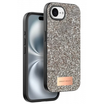 Onegif Apple iPhone 16E Uyumlu Bright Simli Kapak - Gold