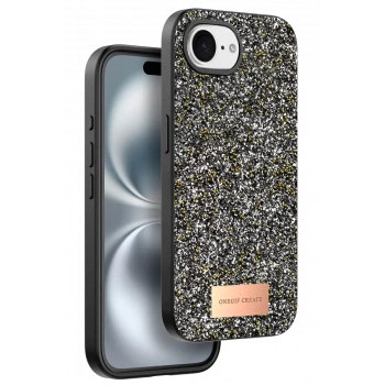 Onegif Apple iPhone 16E Uyumlu Bright Simli Kapak - Gümüş