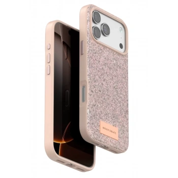 Onegif Apple iPhone 17 Pro Uyumlu Bright Simli Kapak - Pembe