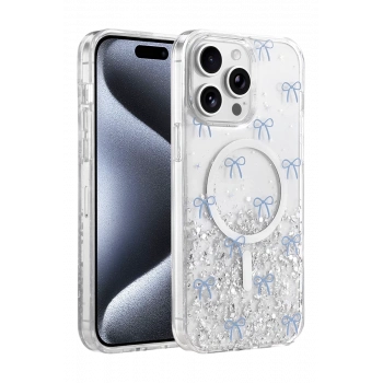 Onegif Apple iPhone 14 Pro Max Misk Simli Magsafe Kapak - Desen 3