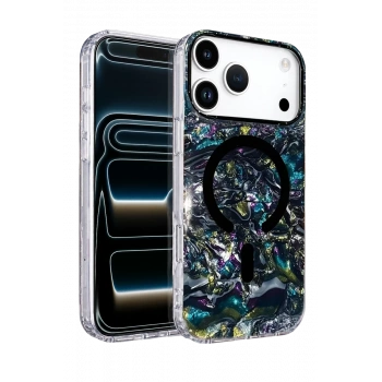 Onegif Apple iPhone 17 Pro Max Mila Dalgalı Magsafe Kapak - Lacivert