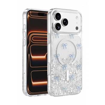 Onegif Apple iPhone 17 Pro Max Misk Simli Magsafe Kapak - Desen 3