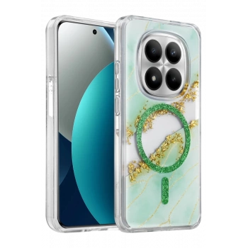 Onegif Xiaomi Redmi Note 15 4G Lotus Simli Magsafe Kapak - Yeşil