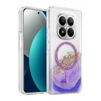 Onegif Xiaomi Redmi Note 15 Pro Plus 5G Lotus Simli Magsafe Kapak - Mor