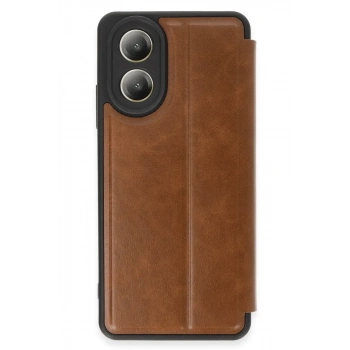 Oppo A38 Uyumlu Kılıf Flip Cover - Taba
