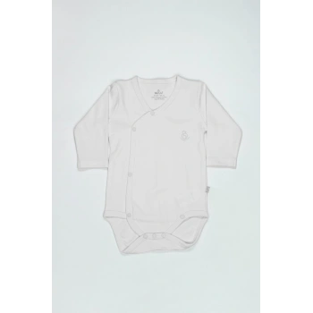Organik Natural Basic Style Kruvaze Uzun Kol Body BS17102 Beyaz