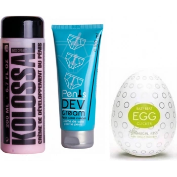 Ozzy Store Egg Clicker Mastürbatör ve Kolossal Krem ve Penis Development Cream