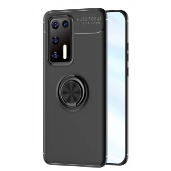 Huawei P40 Kılıf Range Yüzüklü Silikon - Siyah