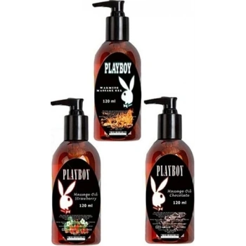 Playboy 3 Adet Playboy Çilek Aromalı Masaj Yağı