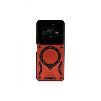 Xiaomi Poco C61 Kılıf Joy Lens Standlı Kapak - Kırmızı