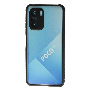 Xiaomi Poco F3 Kılıf Miami Şeffaf Silikon - Siyah