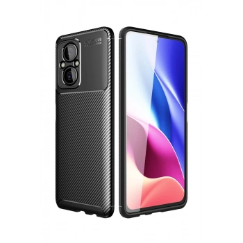 Xiaomi Poco M5 Kılıf Auto Focus Karbon Kapak - Siyah
