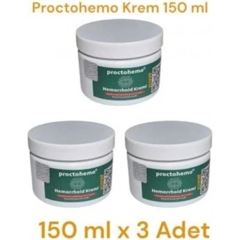 Proctohemo Krem 150 ml - Hemorrhoid Cream x 3 Adet