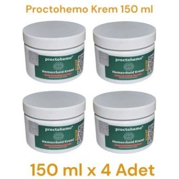 Proctohemo Krem 150 ml - Hemorrhoid Cream x 4 Ad.