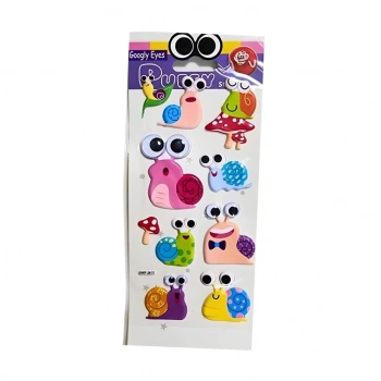 Puffy Stickers Googly Eyes Salyangozlar
