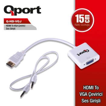 Q-HD-VGJ HDMI TO VGA CEVIRICI+ SES JACK