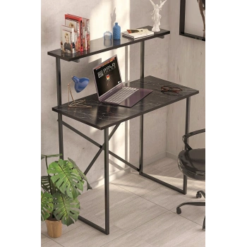 Raflı Çalışma Masası Siyah