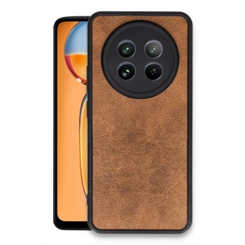 Realme 12 5G Uyumlu Kılıf Aras Deri Kapak - Taba
