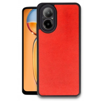Realme 12 Lite Kılıf Aras Deri Kapak - Kırmızı