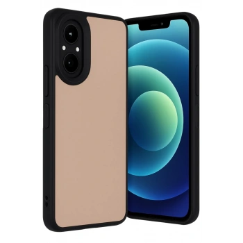 Realme 12 Lite Uyumlu Kılıf Aras Deri Kapak - Pudra