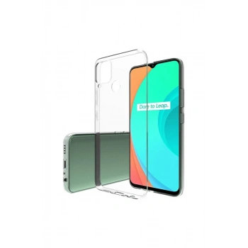 Realme C15 Uyumlu Kılıf Lüx Şeffaf Silikon