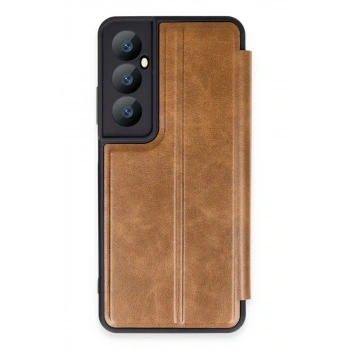 Realme C65 Uyumlu Kılıf Flip Cover - Taba