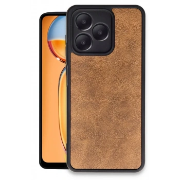 Realme Note 50 4G Uyumlu Kılıf Aras Deri Kapak - Taba