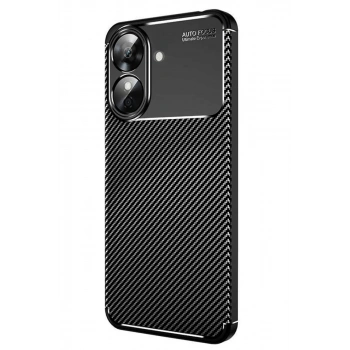 Realme Note 60 Uyumlu Kılıf Auto Focus Karbon Kapak - Siyah