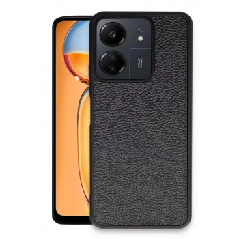 Xiaomi Redmi 13C Kılıf Aras Deri Kapak - Siyah