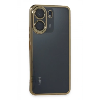 Xiaomi Redmi 13C Kılıf Lensli Silikon - Gold