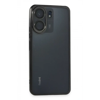 Xiaomi Redmi 13C Kılıf Lensli Silikon - Siyah